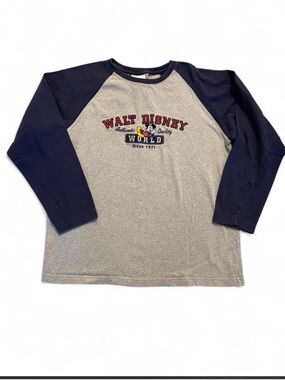 Disney Raglan Long Sleeve Tee - Gray & Navy